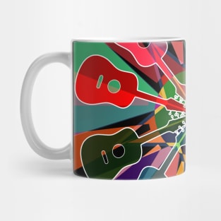 Psychedelic Geometric Rainbow Acoustic Guitar #1 Mug